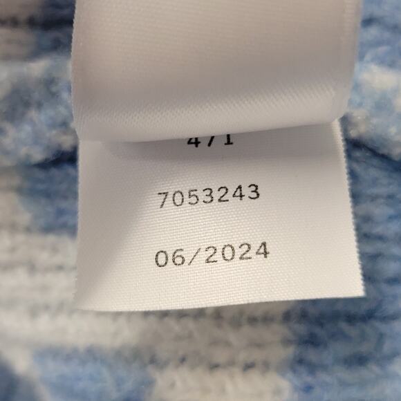 CeCe Sweater Womens Medium Blue White Turtleneck Aztec Knit Pullover Soft Cozy - Picture 10 of 12